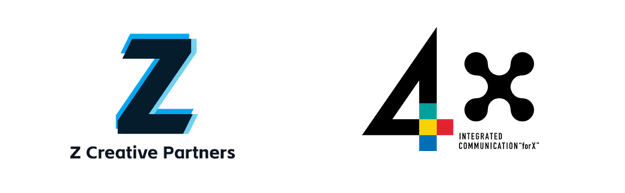 Z Creative Partners と 株式会社４Ｘ のロゴ